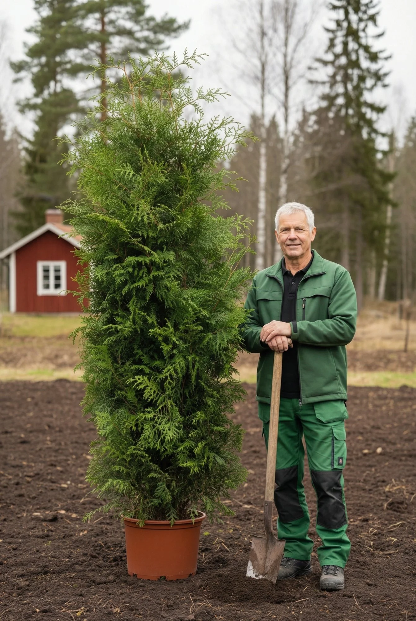 Kartiotuija aita Genius Paketti Ruukku 200-240cm - Tarjoaa välittömän yksityisyyden